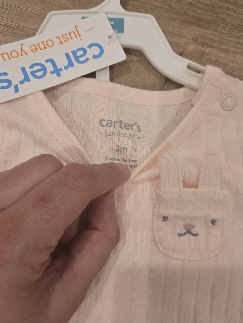 NEW Carter’s 2pc Bunny Pocket Ribbed Set - Pink Multi Sizes (NB & 3M) - Picture 6 of 12